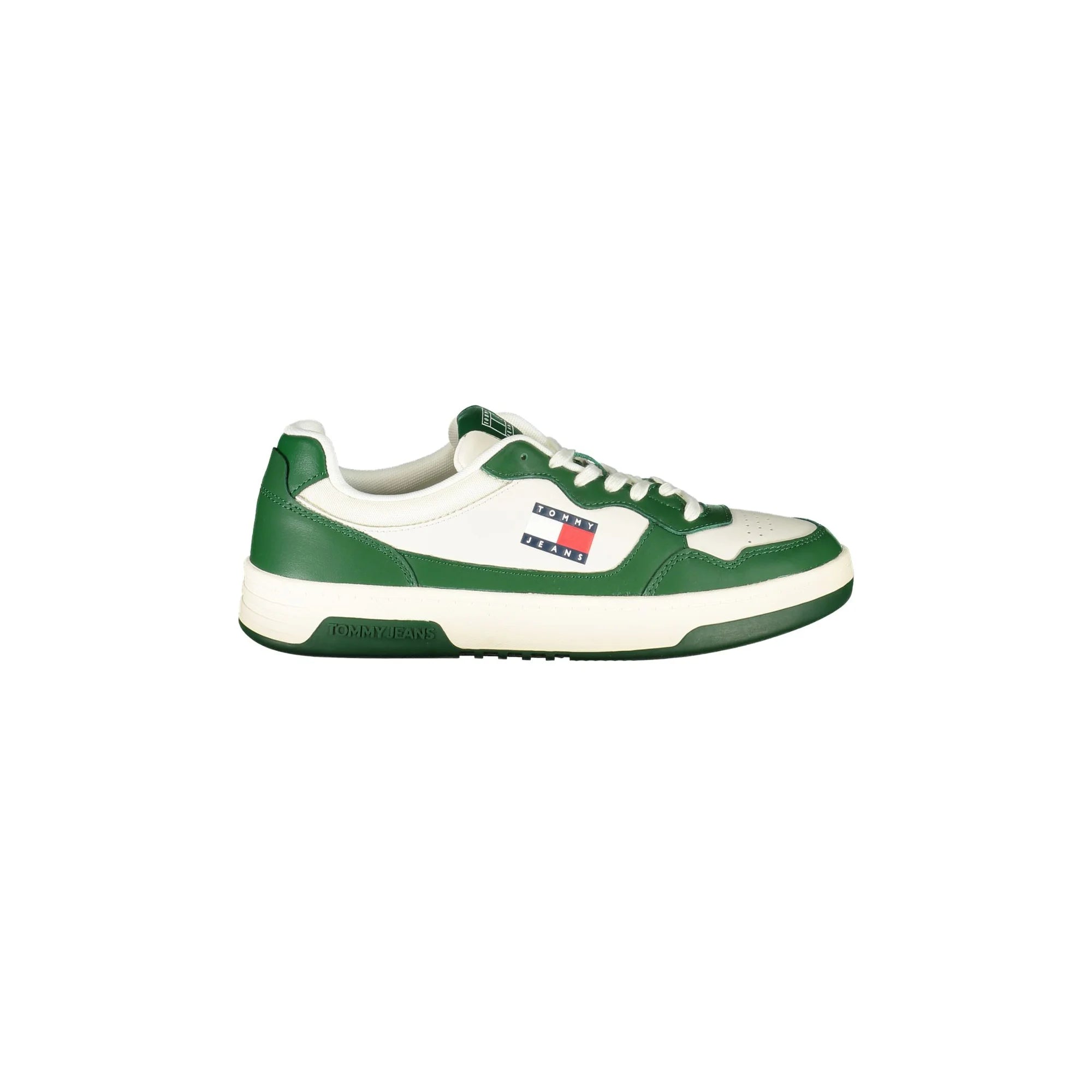 TOMMY HILFIGER Scarpe Sneakers Uomo Bianche con Dettagli Verdi Bianco - foto prodotto